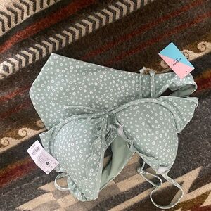 Ardene Mint Green Floral Bikini Top